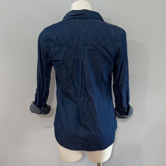 Merona Cotton Blue Denim Button Down Shirt - Picture 5 of 10